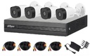 Dahua Kit de Vigilancia DH-KIT/XVR1B04-I/4-B1A11N-0280B de 4 Cámaras Bullet y 4 Canales, con Grabadora DVR.
